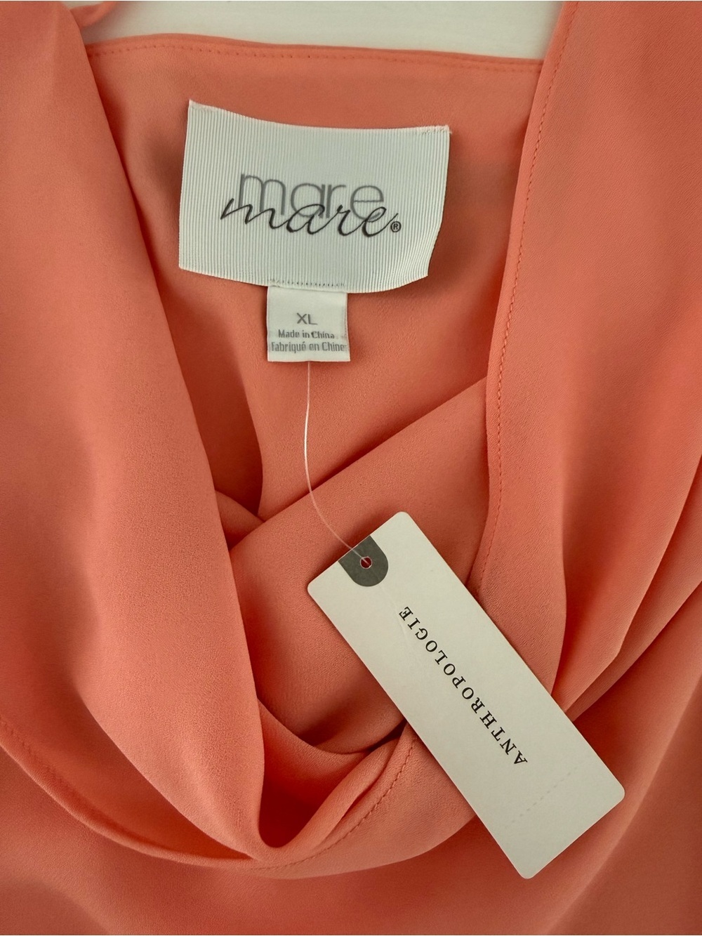 Mare Mare for Anthropologie NWT Coral Cowl Neck Ruffle Midi Dress XL - Picture 4 of 6